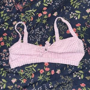 Pink Gingham Bralette Bikini Top